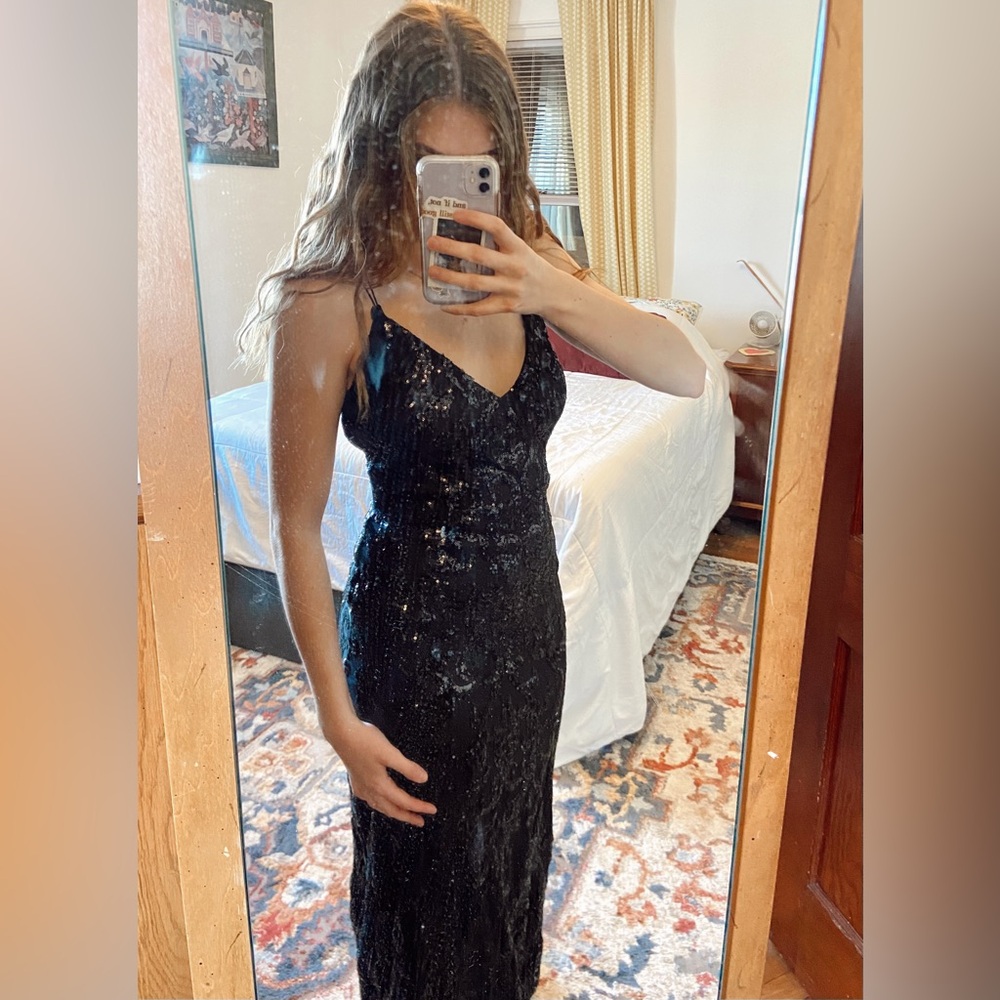 Black Sequin Prom Dress